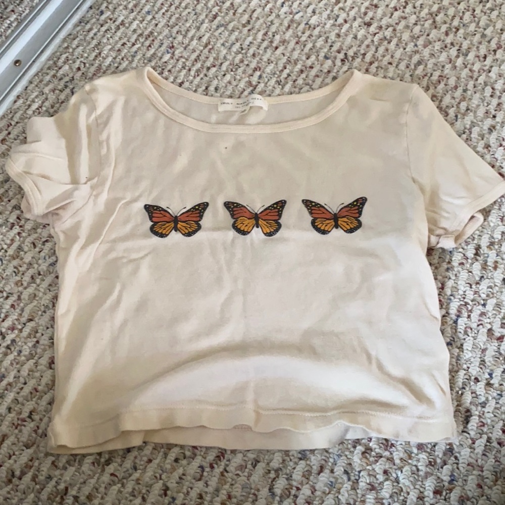 urban outfitters butterfly crop top